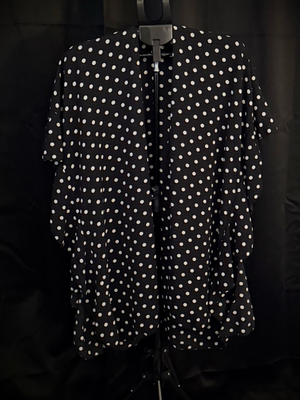 Black & White Polka Dot Open Kimono
